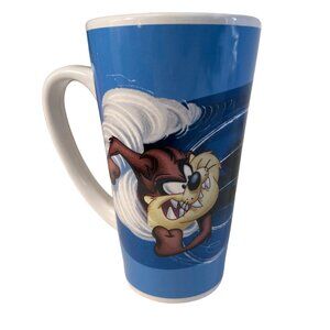 Gibson Looney Tunes Tazmanian Devil Tall Coffee Tea Mug / Cup, Blue and White